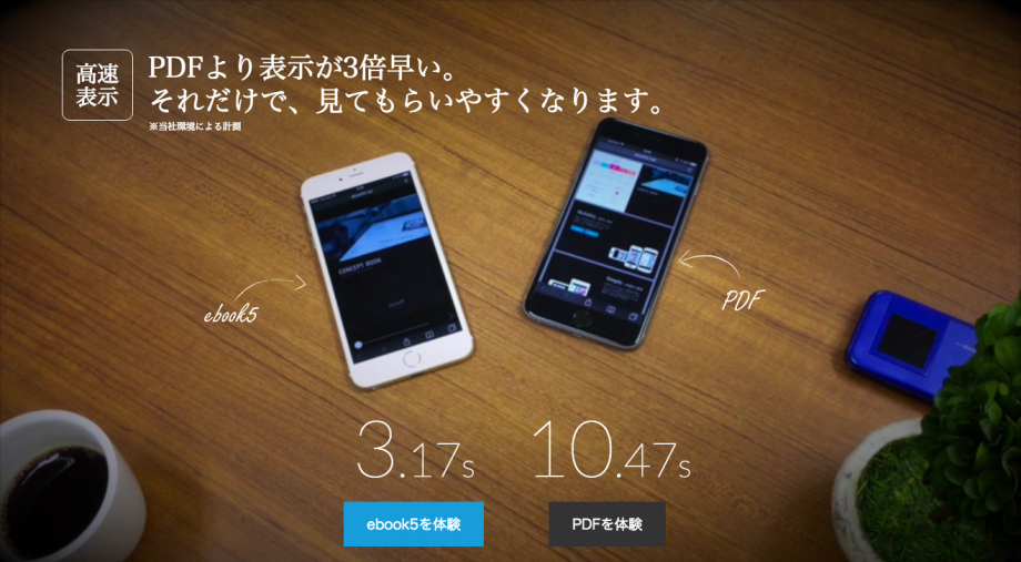 ↑ebook5速度比較。画像をクリックすると動画再生ページが開きます。